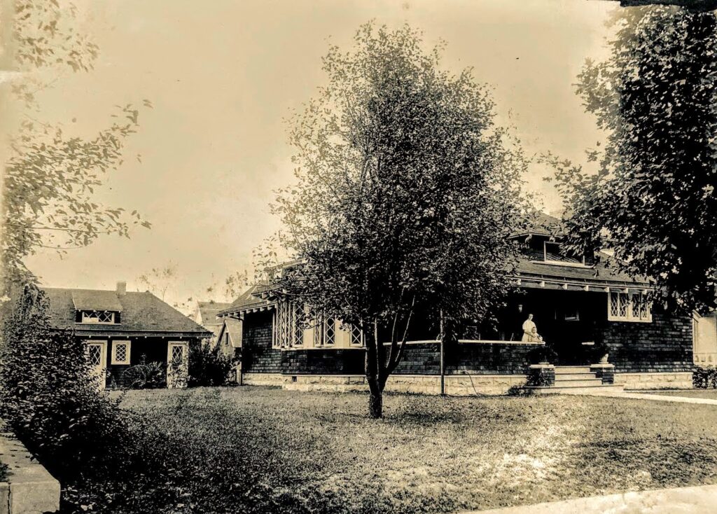 Historic exterior of the Austin Allen House with front porch