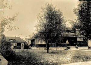Historic exterior of the Austin Allen House with front porch