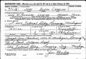 Charlow registration card