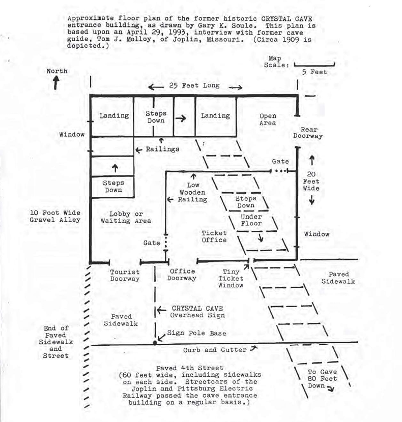 Crystal Cave entrance building floor plan