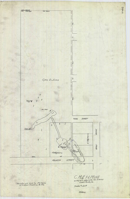 Historical drawing of Crystal Cave and nearby streets
